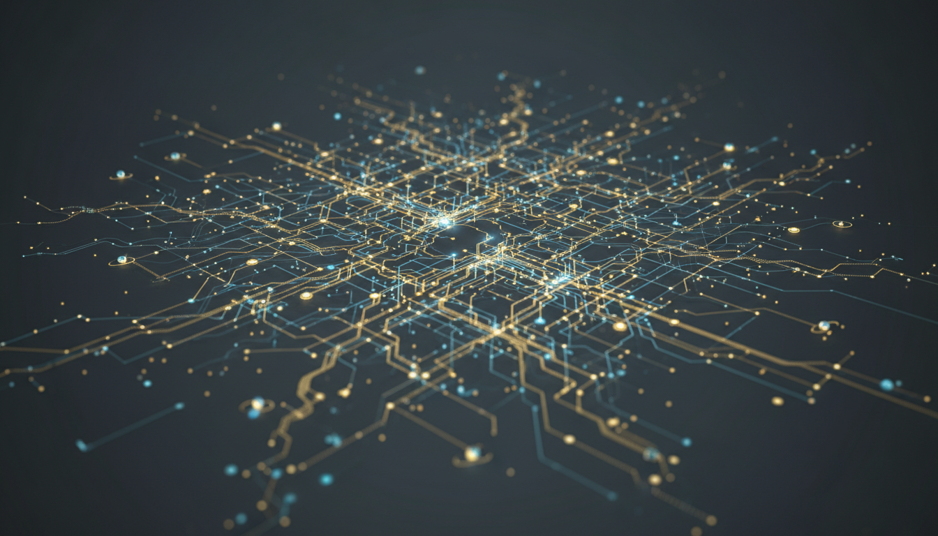 Abstract connected lines representing communication