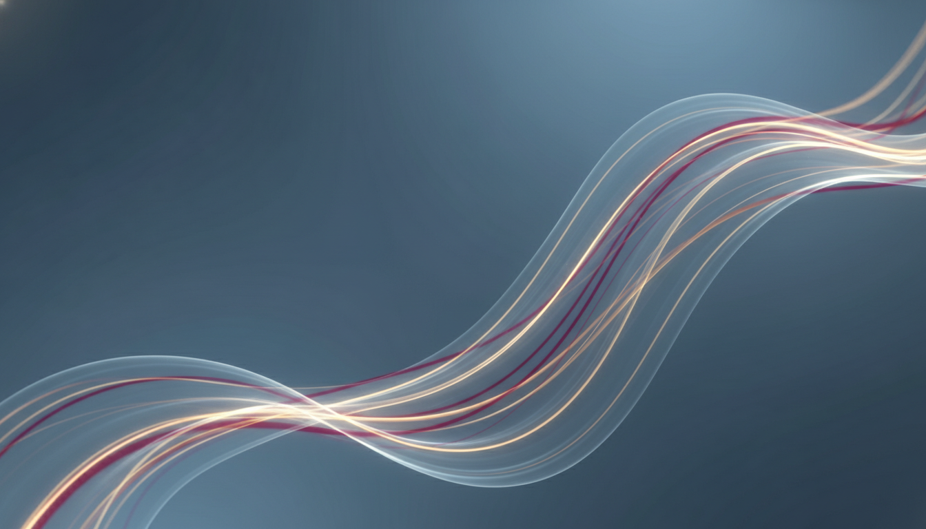 Abstract flowing light ribbons representing clarity and guidance