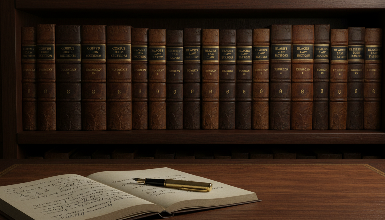 Legal books and notebook